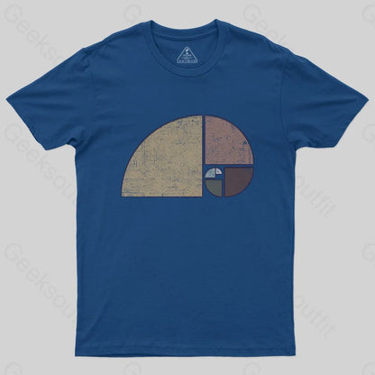 Distressed Geometric Fibonacci Spiral T-Shirt - Geeksoutfit