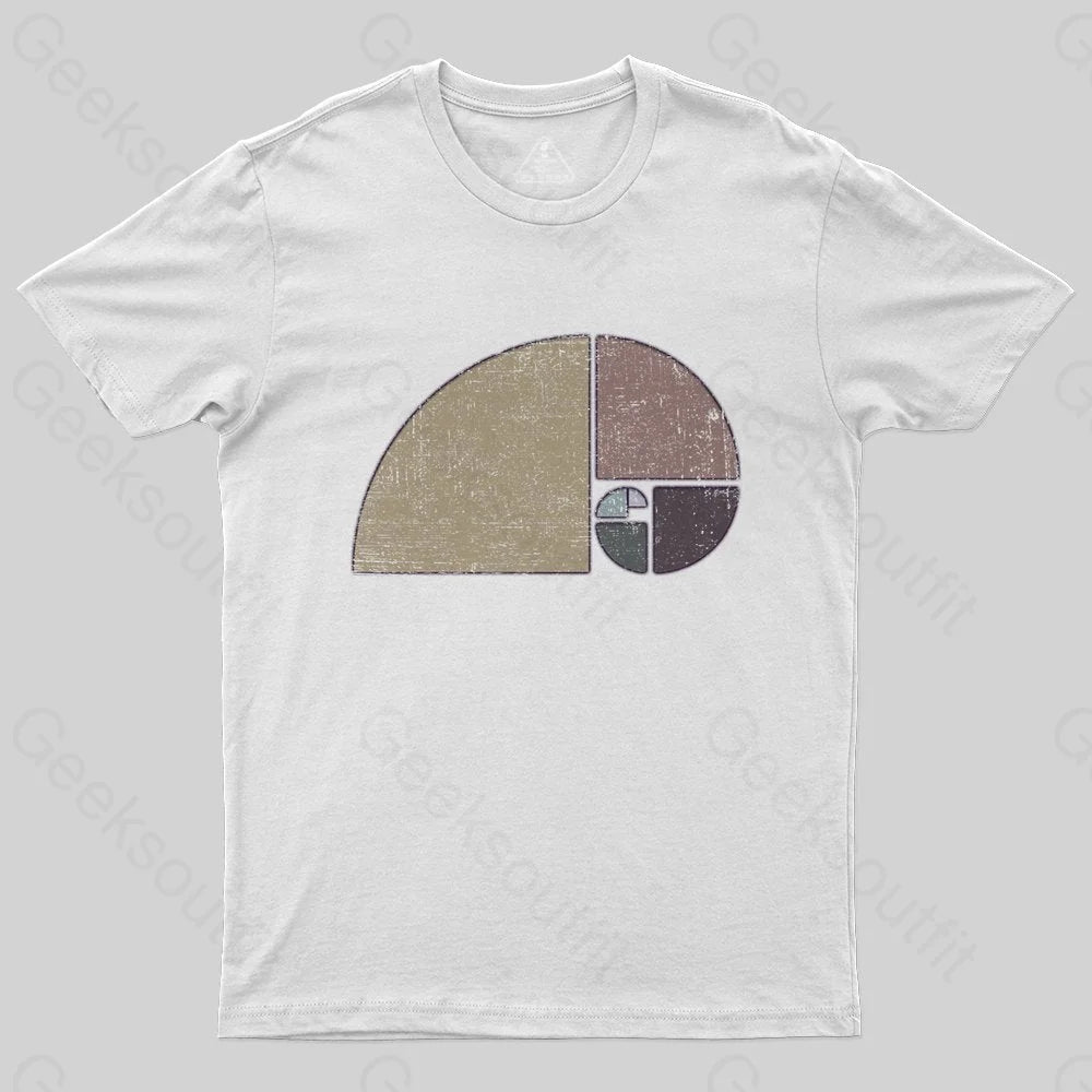 Distressed Geometric Fibonacci Spiral T-Shirt - Geeksoutfit