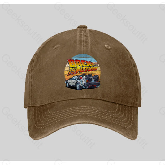 Dmc Delorean Washed Vintage Baseball Cap Natural