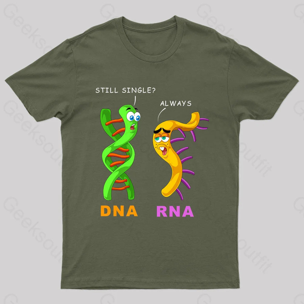 Dna & Rna Science Nerd T-Shirt Army Green / S