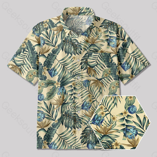 Dnd Banana Leaves Hawaiian Style Button Up Pocket Shirt Yc