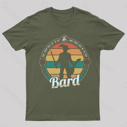 Dnd Bard Nerd T-Shirt Army Green / S