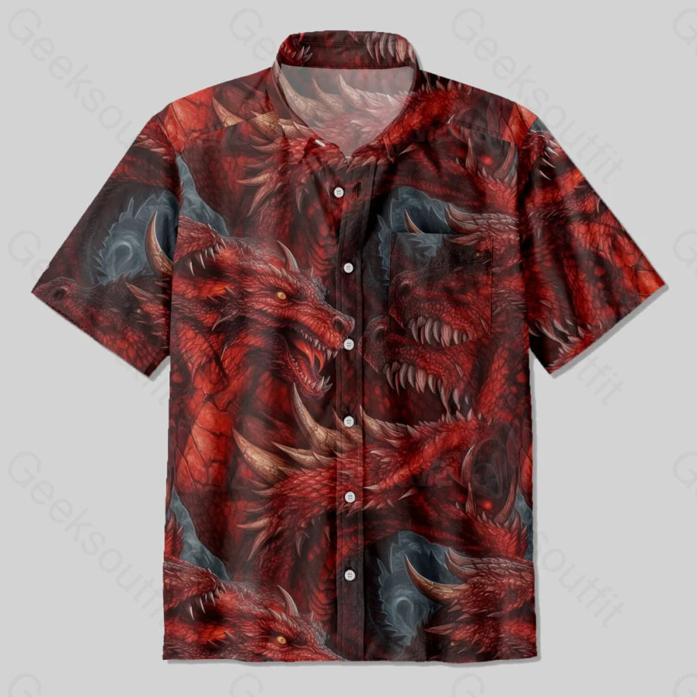 Dnd Domineering Dragon Button Up Pocket Shirt