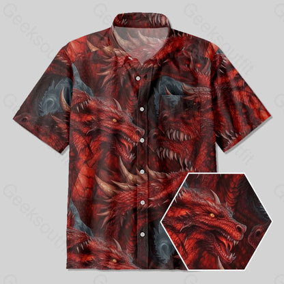 Dnd Domineering Dragon Button Up Pocket Shirt