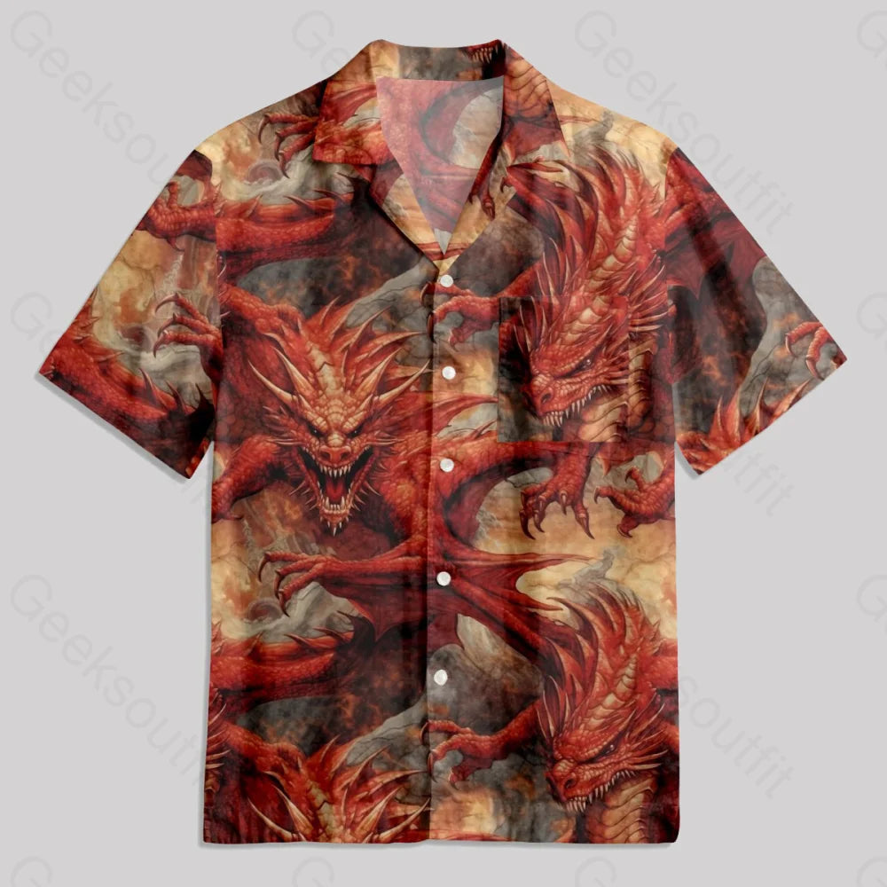 Dnd Domineering Dragon Button Up Pocket Shirt