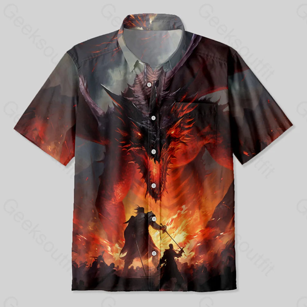 Dnd Duel Battlefield Button Up Pocket Shirt Up / S Bus608 Yc