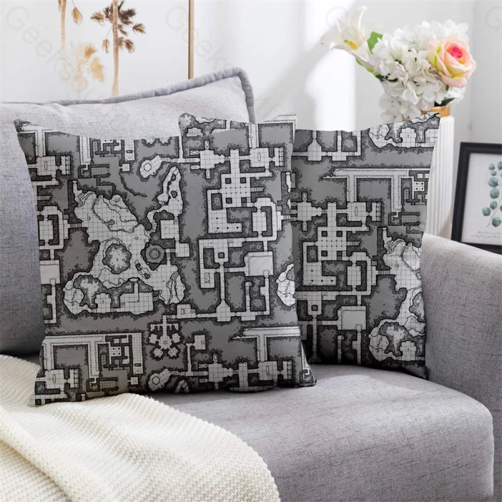 Dnd Map Design Elements Pillowcase 40*40Cm / Geekpc017