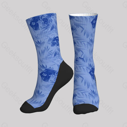 Dnd Multi Sided Dice In The Flower Cluster Men’s Socks