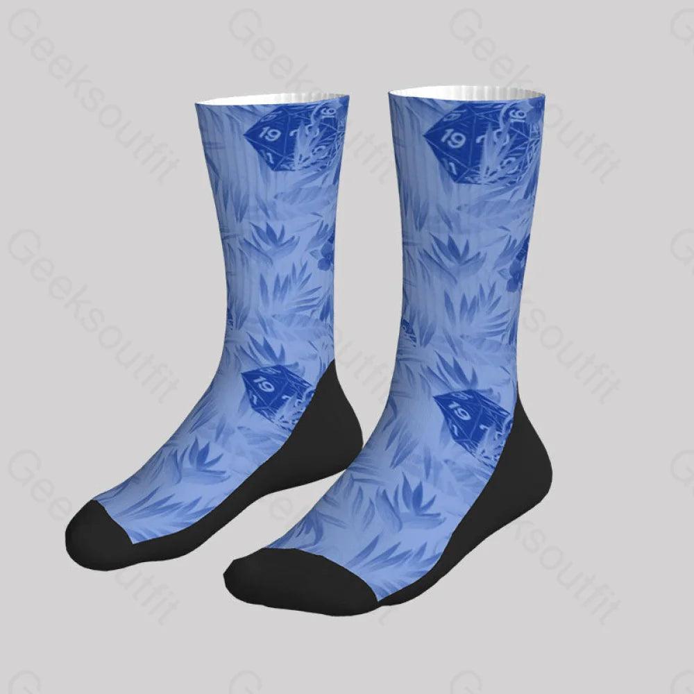 Dnd Multi Sided Dice In The Flower Cluster Men’s Socks Sks111