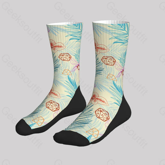 Dnd Plants And Polyhedral Dice Men’s Socks Sks061