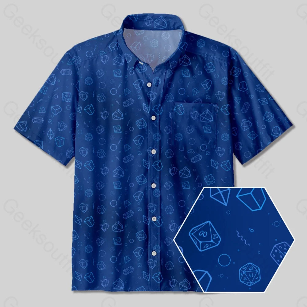 DND Polyhedra in Seawater Button Up Pocket Shirt - Geeksoutfit