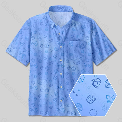 DND Polyhedra in Seawater Button Up Pocket Shirt - Geeksoutfit