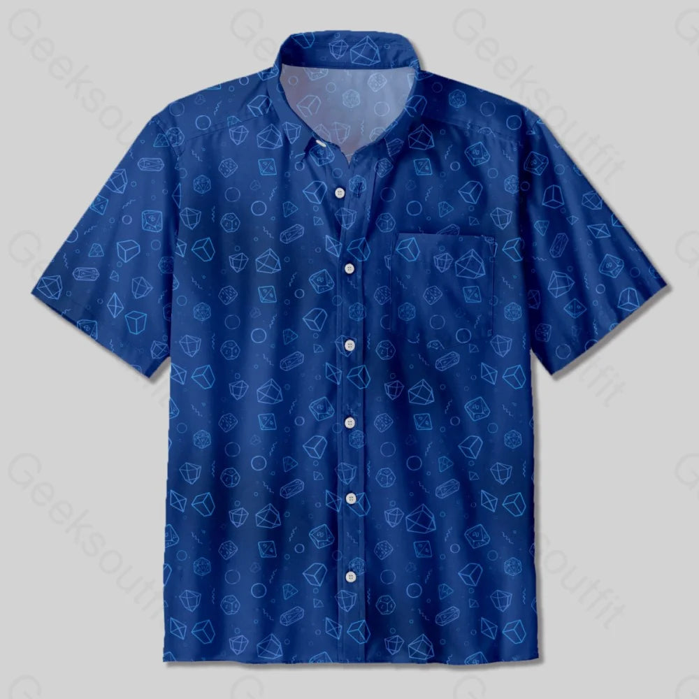 DND Polyhedra in Seawater Button Up Pocket Shirt - Geeksoutfit