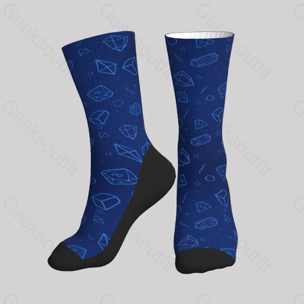 Dnd Polyhedra In Seawater Men’s Socks