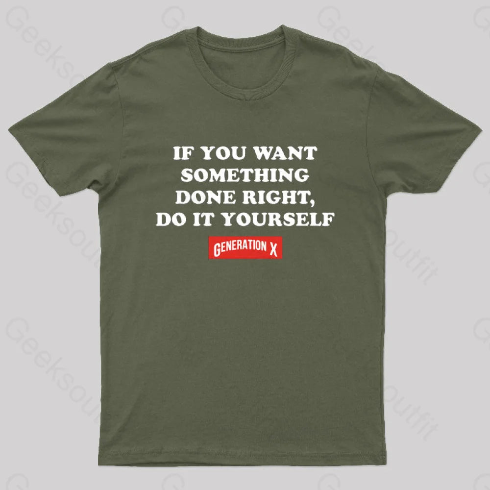 Do It Yourself Nerd T-Shirt Army Green / S