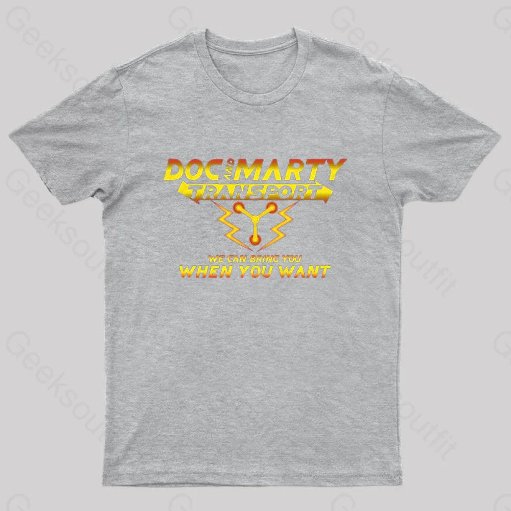 Doc And Marty Transport Nerd T-Shirt Grey / S