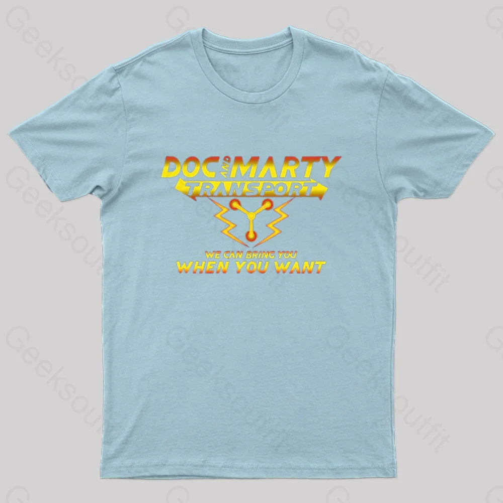 Doc And Marty Transport Nerd T-Shirt Light Blue / S