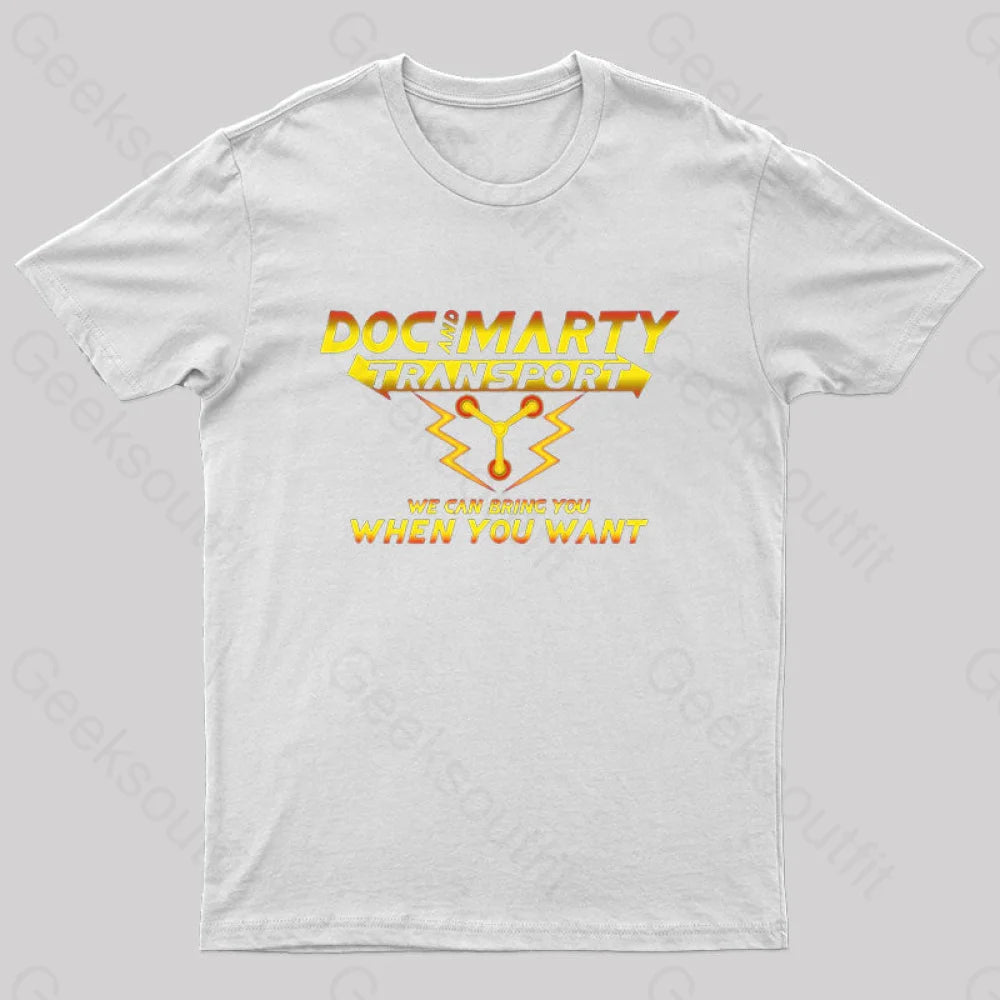 Doc And Marty Transport Nerd T-Shirt White / S