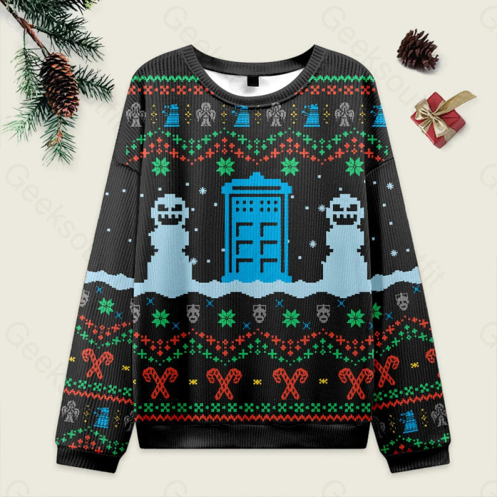 Doctor Who Black Ugly Christmas Sweater Men’s Style-S