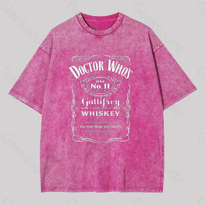 Doctor Who Whiskey Geek Washed T-Shirt Rose Red / S