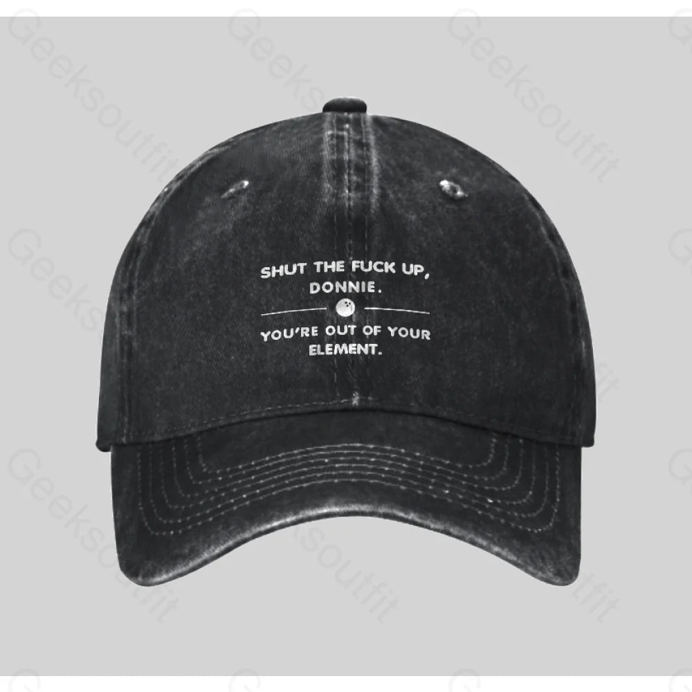 Donnie The Big Lebowski Washed Vintage Baseball Cap Black