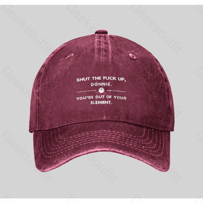 Donnie The Big Lebowski Washed Vintage Baseball Cap Red