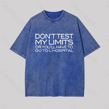 Don’t Test My Limits Geek Washed T-Shirt Blue / S