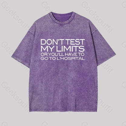 Don’t Test My Limits Geek Washed T-Shirt Purple / S