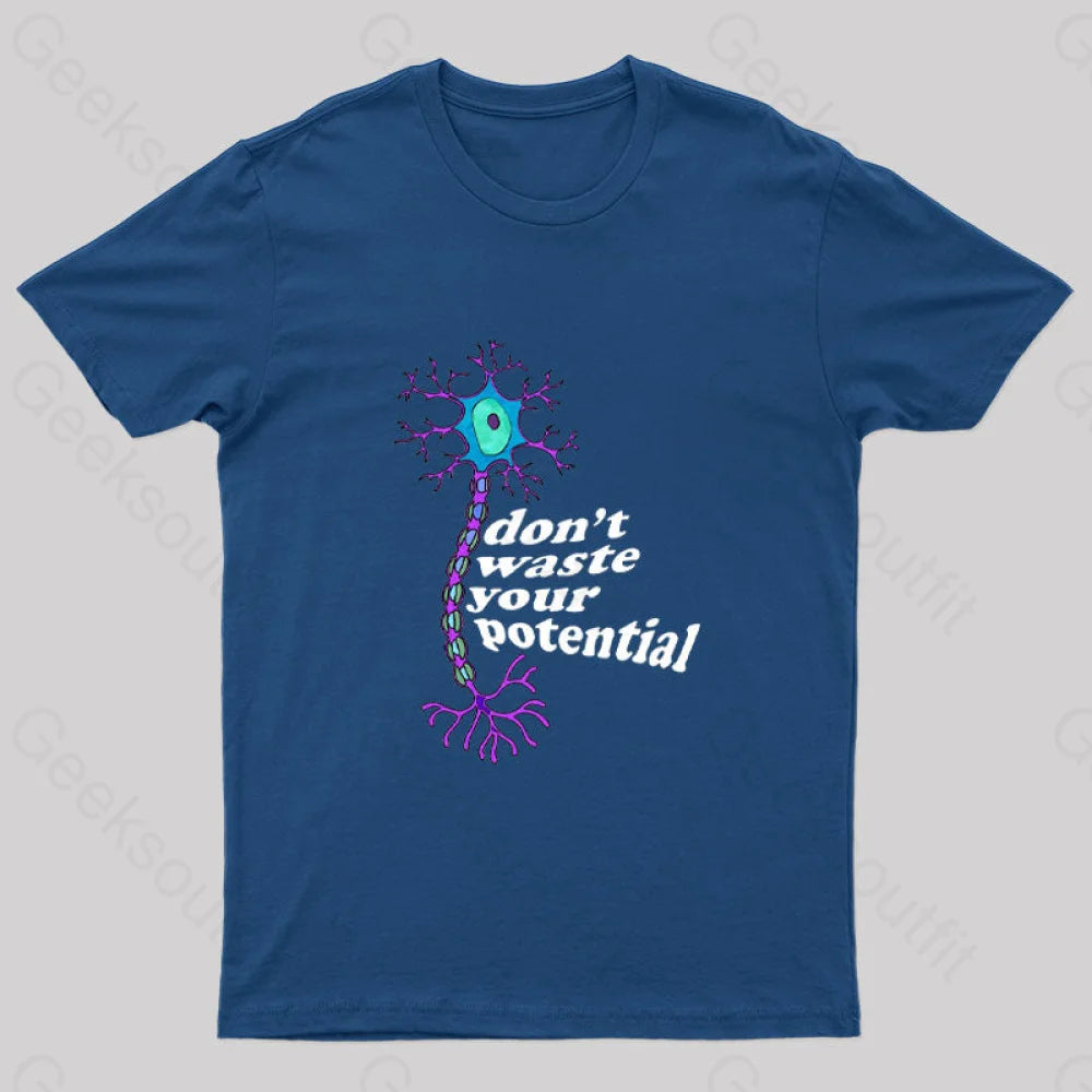 Don’t Waste Your Potential Nerd T-Shirt Navy / S