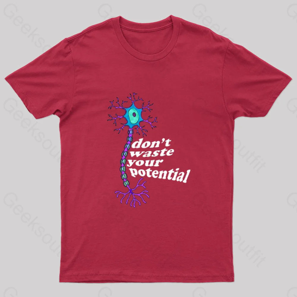 Don’t Waste Your Potential Nerd T-Shirt Red / S