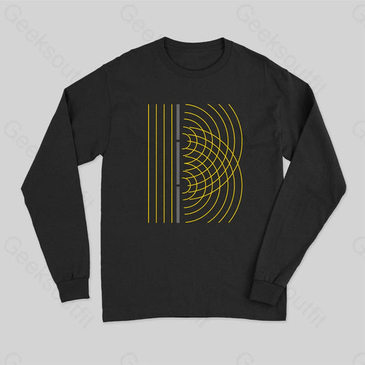 Double Slit Light Wave Particle Science Experiment Long Sleeve T-Shirt Black / S