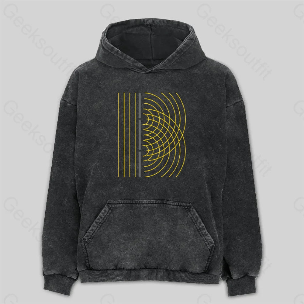 Double Slit Light Wave Particle Science Experiment Washed Hoodie M