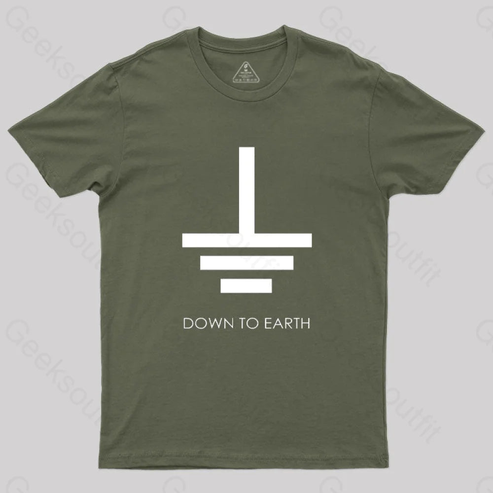 Down To Earth T-Shirt Army Green / S