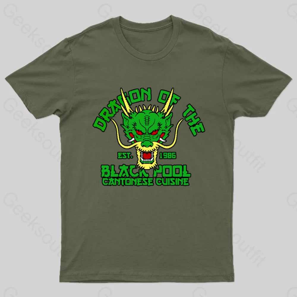 Dragon Of The Black Pool Nerd T-Shirt Army Green / S