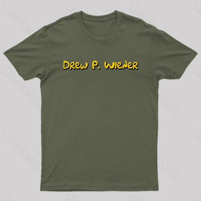 Drew P Wiener Nerd T-Shirt Army Green / S