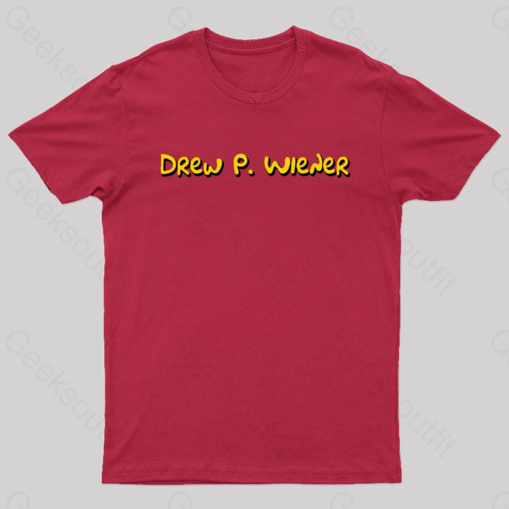 Drew P Wiener Nerd T-Shirt Red / S