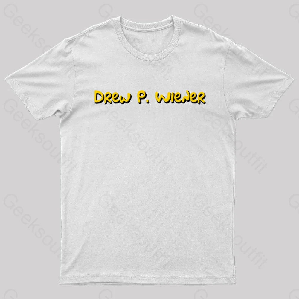 Drew P Wiener Nerd T-Shirt White / S