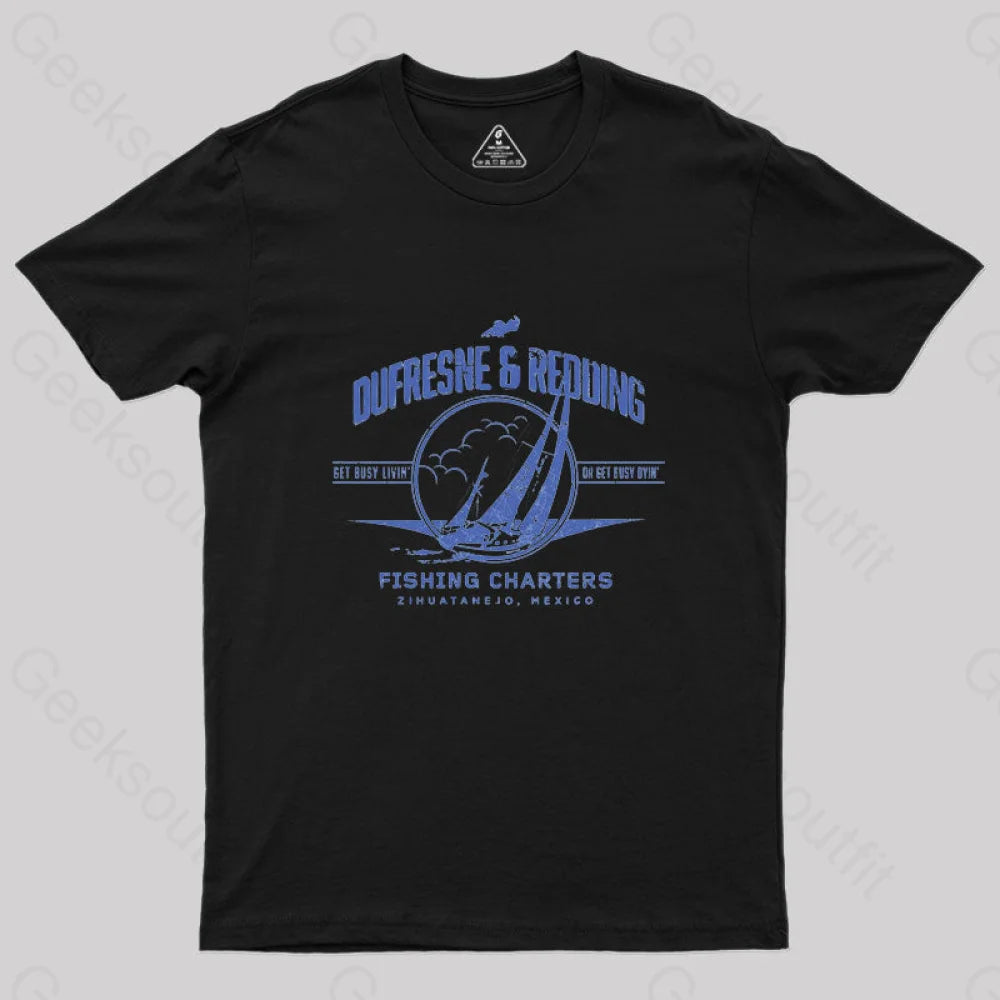 Dufresne & Redding Fishing Charters Geek T-Shirt Black / S