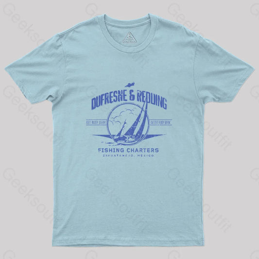 Dufresne & Redding Fishing Charters Geek T-Shirt Light Blue / S