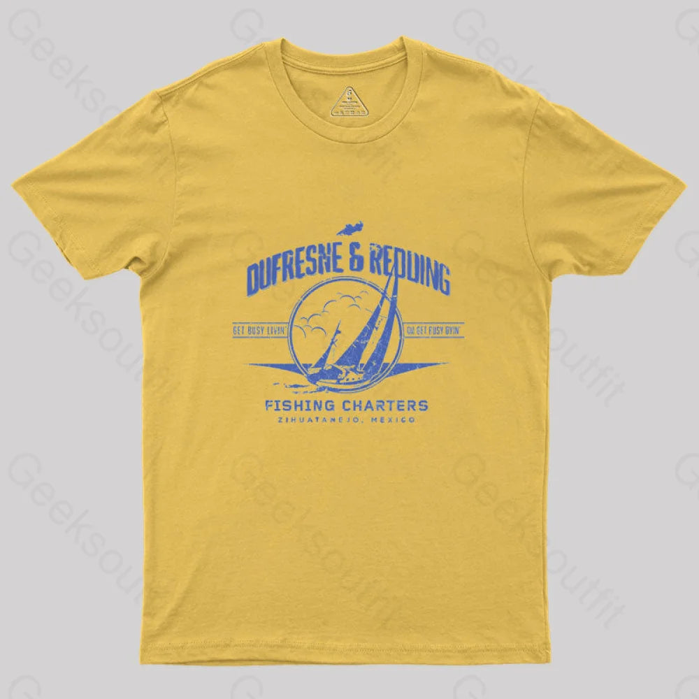 Dufresne & Redding Fishing Charters Geek T-Shirt Yellow / S