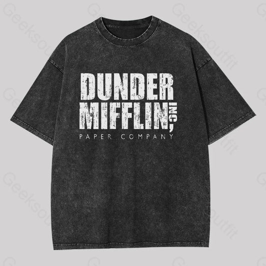 Dunder Mifflin Inc. Paper Company Geek Washed T-Shirt Black / S