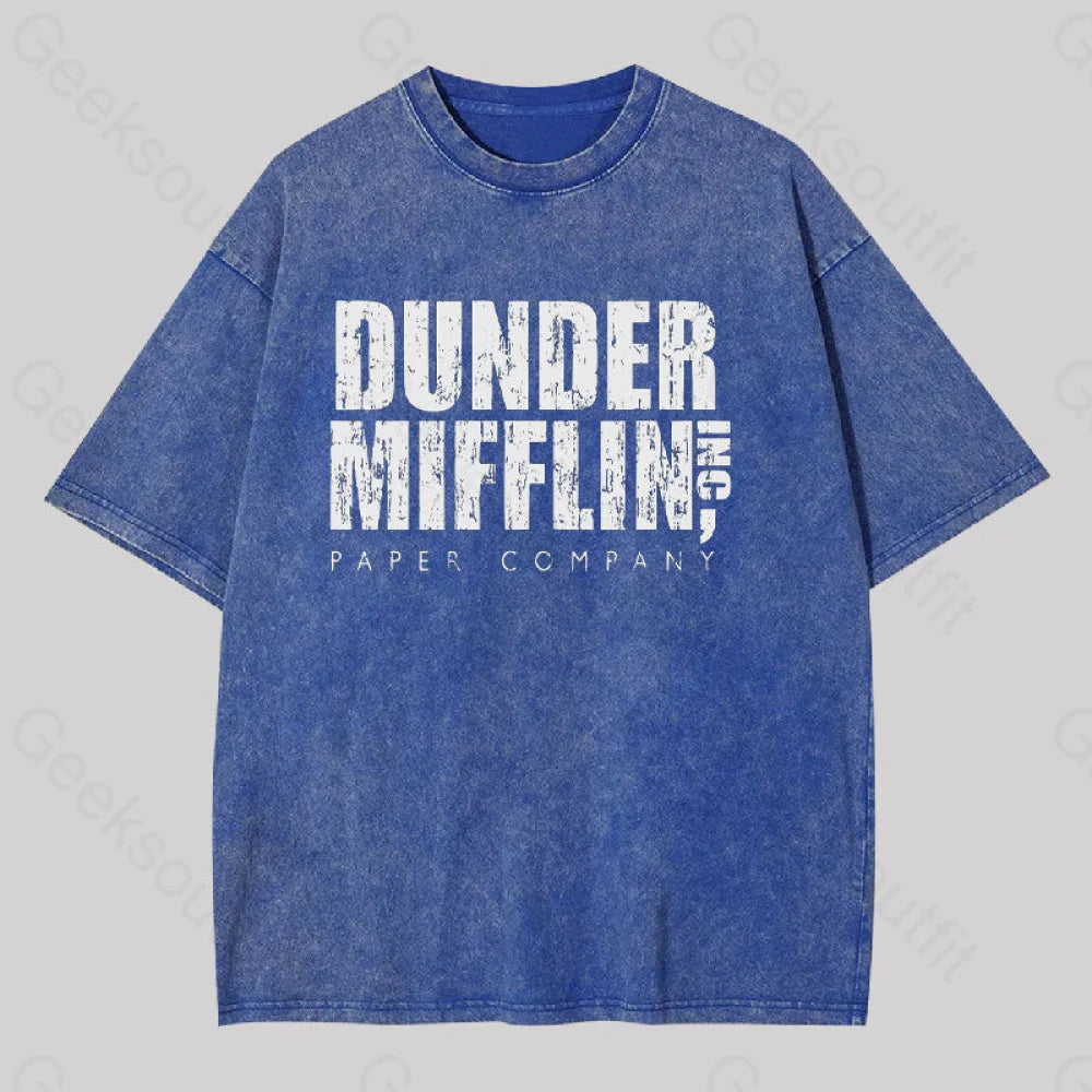 Dunder Mifflin Inc. Paper Company Geek Washed T-Shirt Blue / S