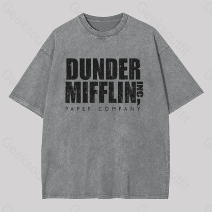 Dunder Mifflin Inc. Paper Company Geek Washed T-Shirt Grey / S