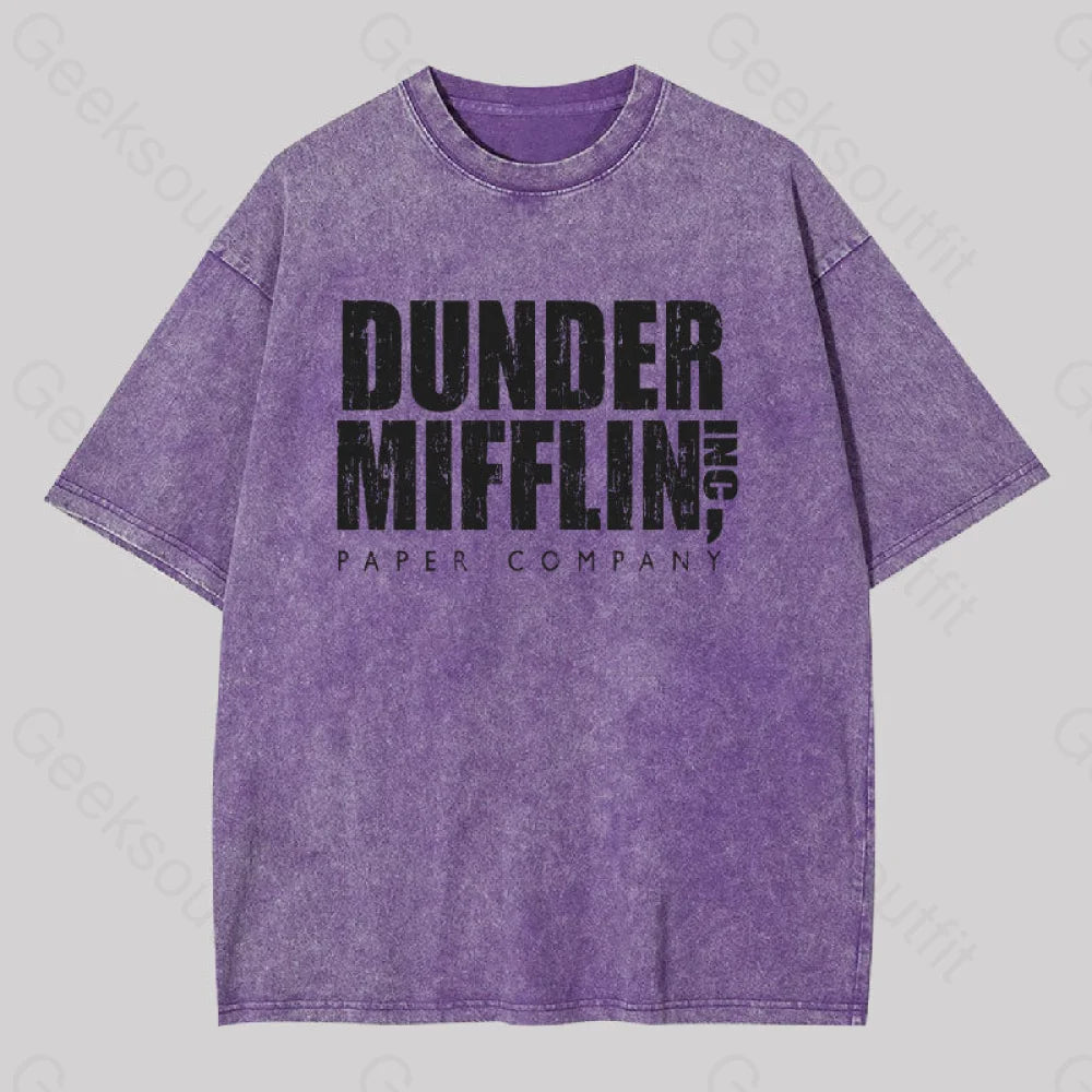 Dunder Mifflin Inc. Paper Company Geek Washed T-Shirt Purple / S