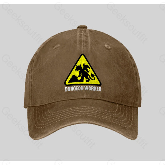 Dungeon Workers Washed Vintage Baseball Cap Natural