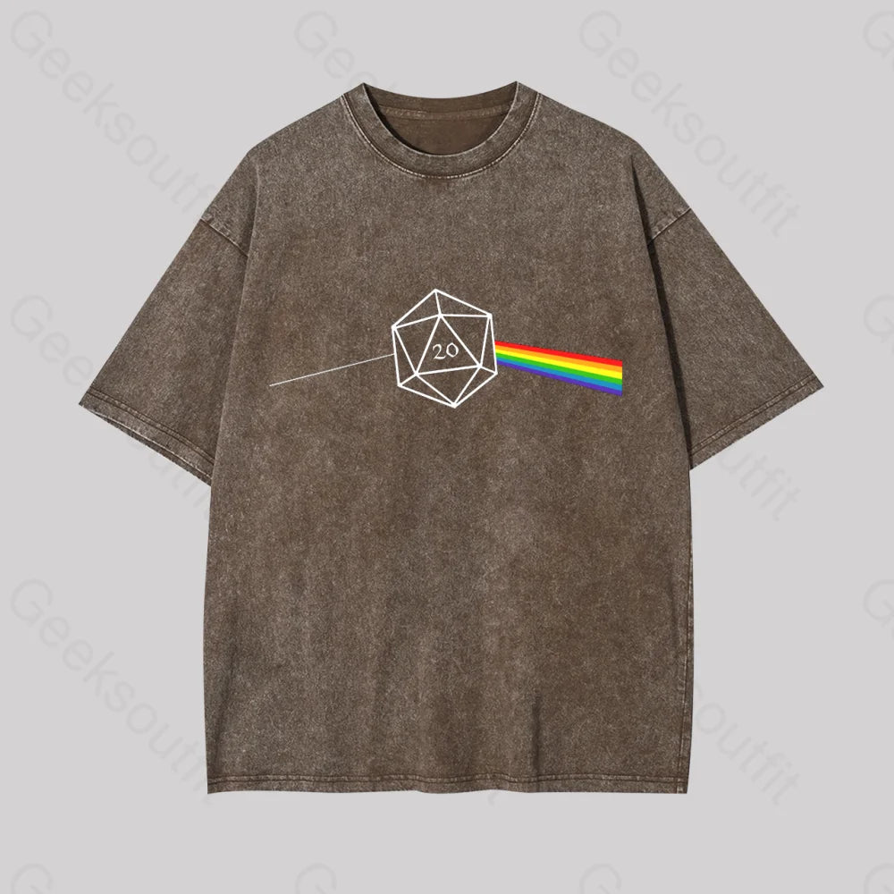 Dungeons And Dragons D20 Win Geek Washed T-Shirt Coffee / S