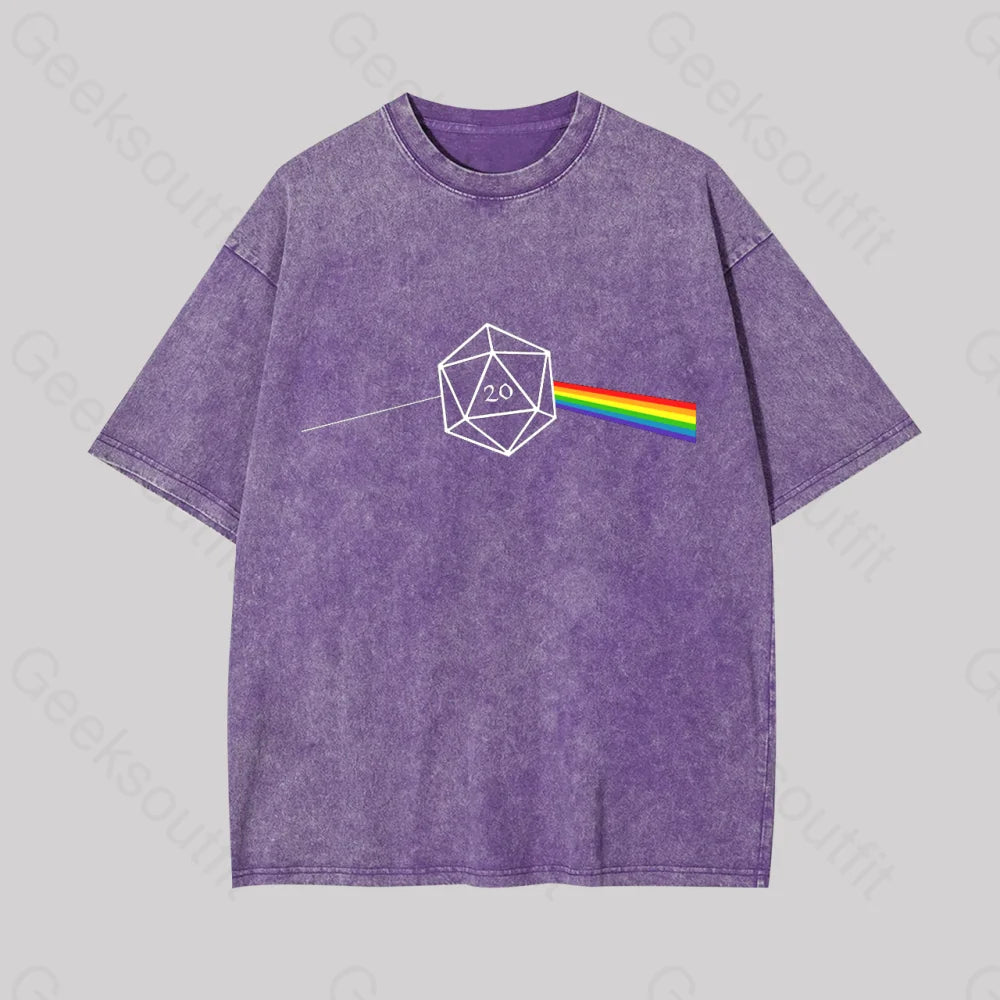 Dungeons And Dragons D20 Win Geek Washed T-Shirt Purple / S