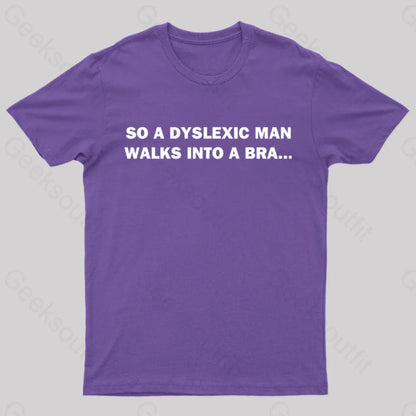 Dyslexic Man Geek T-Shirt Purple / S