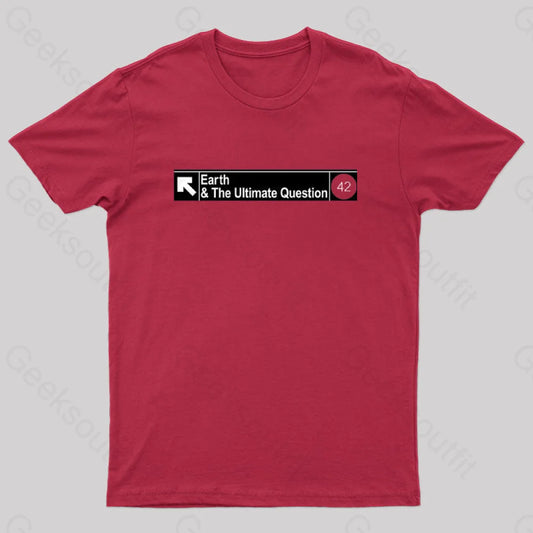 Earth&The Ultimate Question Geek T-Shirt Red / S