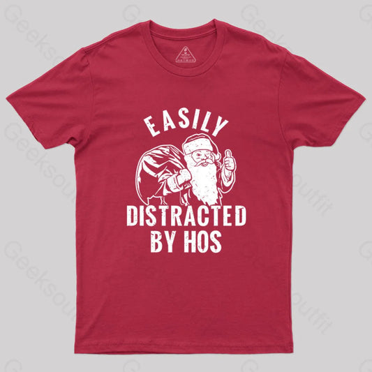 Easily Distracted By Hos T-Shirt Red / S